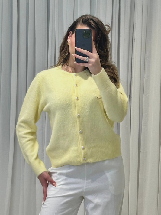 Pastell Cardigan mit Perlenknöpfen - Saint Lys