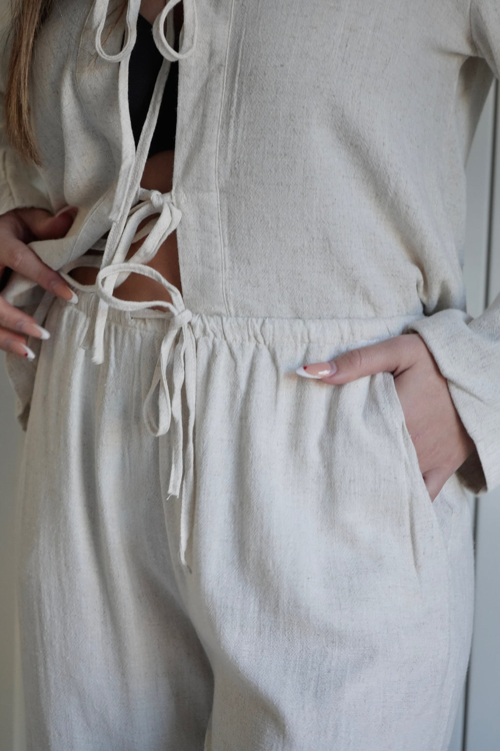 Leinen-Bluse mit Schleifen - Saint Lys