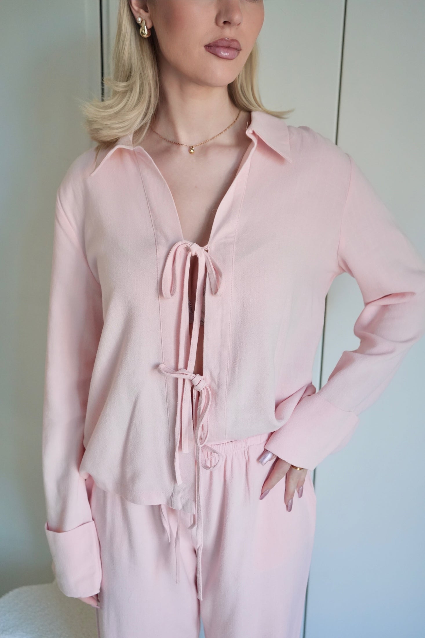 Leinen-Bluse mit Schleifen - Saint Lys