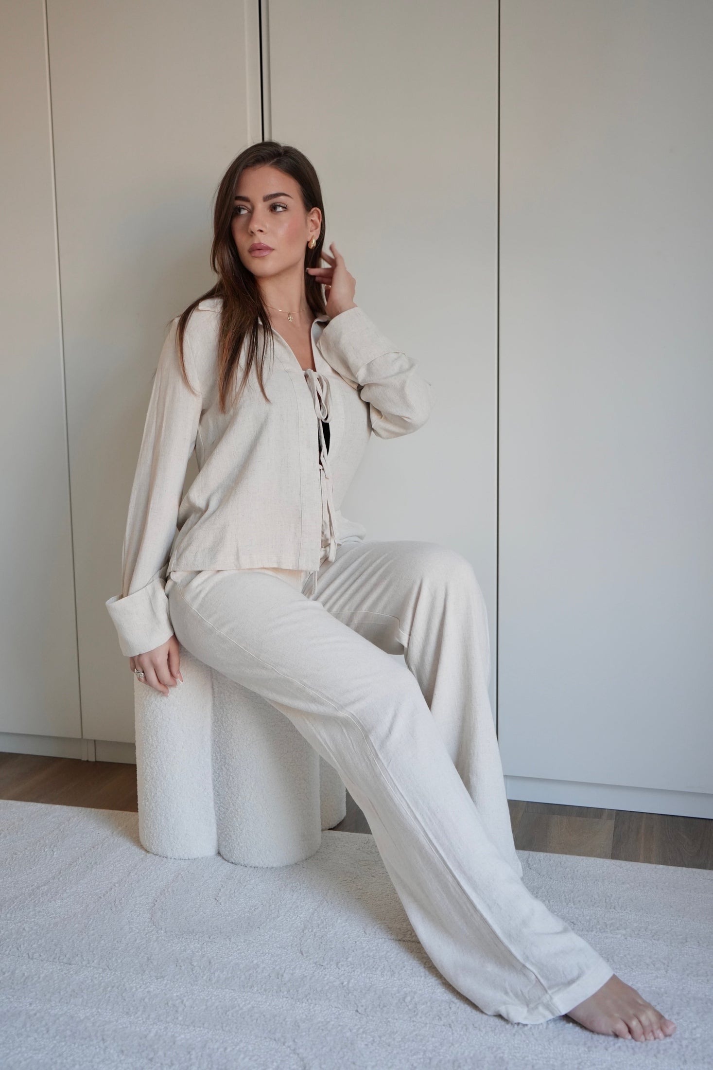 Leinen-Bluse mit Schleifen - Saint Lys