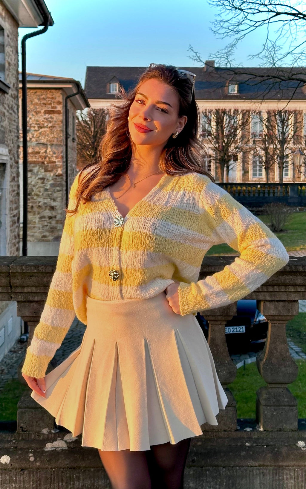 Streifen Cardigan mit edlen Knöpfen - Saint Lys